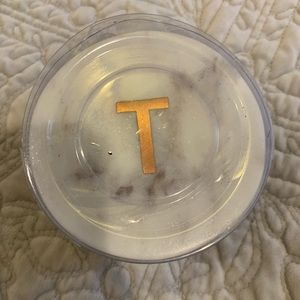 NEW Williams Sonoma Marble Coasters-Gold initial T